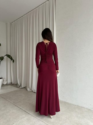 STARK Maxi Elbise 6874 - Bordo - 4