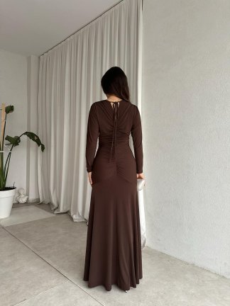 STARK Maxi Elbise 6874 - Acı Kahve - 4