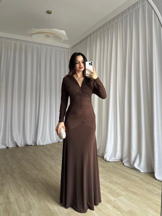 STARK Maxi Elbise 6874 - Acı Kahve 