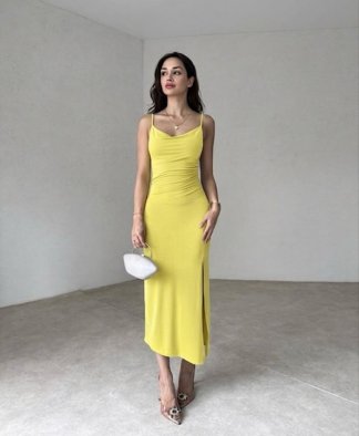 STEW Midi Elbise 4292 - Sarı - 1