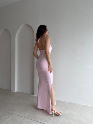  STRADA Korse Detaylı Maxi Elbise 4361 - Pembe - 3