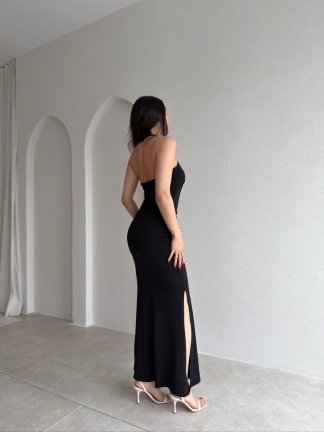 STRADA Korse Detaylı Maxi Elbise 4361 - Siyah - 3