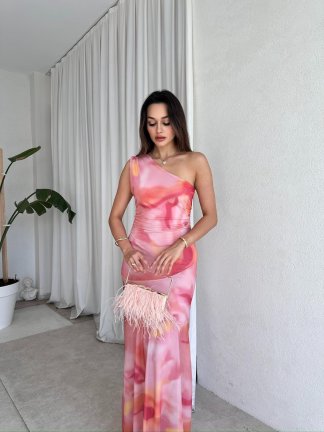 SUNLİT Maxi Elbise 8173 - Pembe - 1