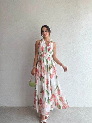 SUNRİSE Maxi Elbise 7868 - Pembe 