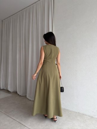 SUNSET Maxi Elbise 8887 - Haki - 4