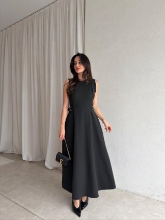 SUNSET Maxi Elbise 8887 - Siyah - 1