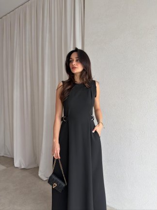 SUNSET Maxi Elbise 8887 - Siyah - 2