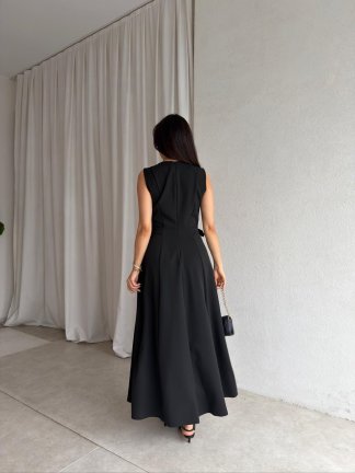 SUNSET Maxi Elbise 8887 - Siyah - 4