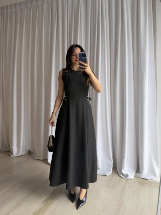 SUNSET Maxi Elbise 8887 - Siyah - 3