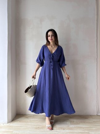 SUZETTE Midi Elbise 4588 - Mor - 2