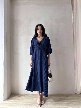 SUZETTE Midi Elbise 4588 - Lacivert - 3