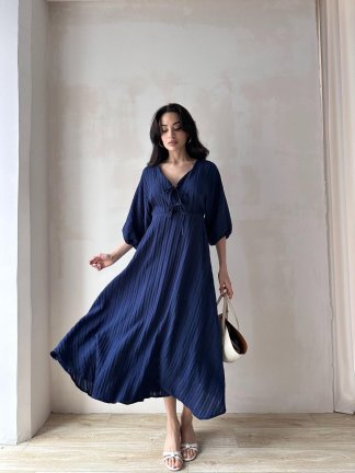 SUZETTE Midi Elbise 4588 - Lacivert - 2