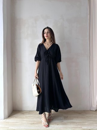 SUZETTE Midi Elbise 4588 - Siyah - 3