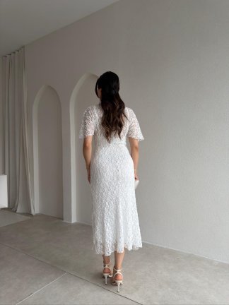 SUZİE Midi Elbise 8937 - Beyaz - 3