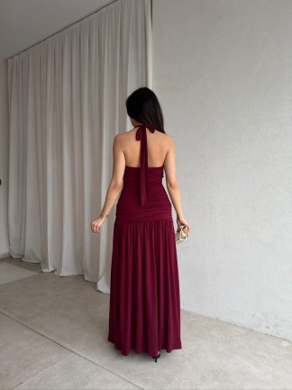 TADİC Maxi Elbise 8875 - Bordo - 3