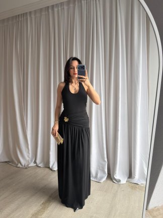 TADİC Maxi Elbise 8875 - Siyah - 3