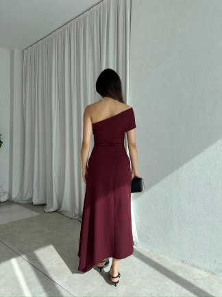 RECORD Elbise 8652 - Bordo - 3