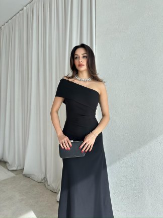 RECORD Elbise 8652 - Siyah 