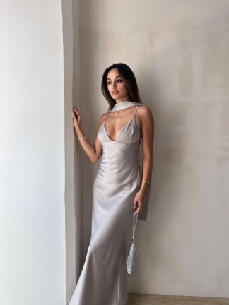 TALYA Elbise 9778 - Gri - 1