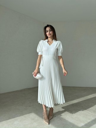 TAMARA Midi Elbise 1991 - Beyaz - 2