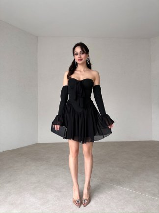 TARBELL Mini Elbise 9931 - Siyah - 2