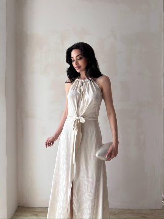 TARON Maxi Elbise 6489 - Krem - 1