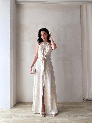 TARON Maxi Elbise 6489 - Krem - 2