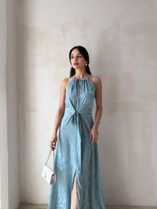 TARON Maxi Elbise 6489 - Mavi 
