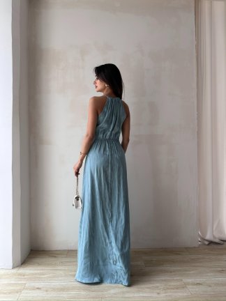 TARON Maxi Elbise 6489 - Mavi - 3