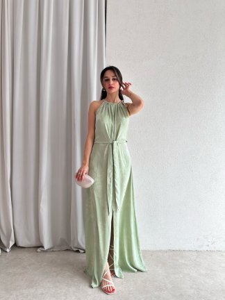 TARON Maxi Elbise 6489 - Yeşil - 2