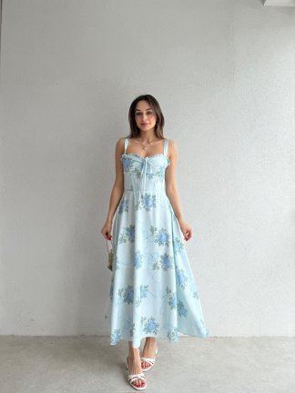 TEDLOCK Midi Elbise 2402 - Mavi - 2