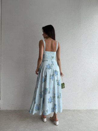 TEDLOCK Midi Elbise 2402 - Mavi - 3