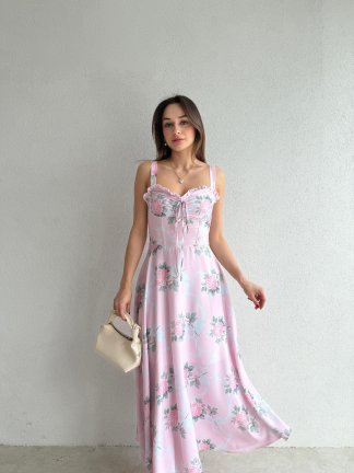 TEDLOCK Midi Elbise 2402 - Pembe 