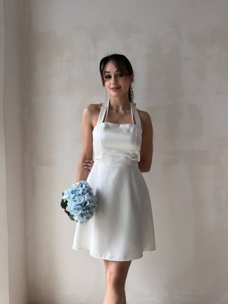 TEGAN Mini Elbise 3732 - Beyaz - 3