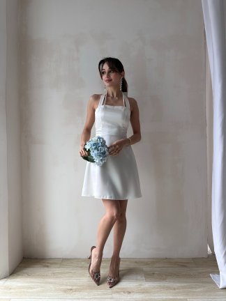 TEGAN Mini Elbise 3732 - Beyaz - 5