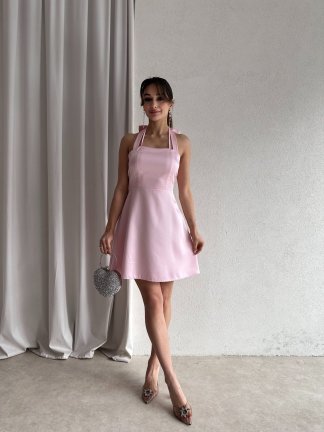 TEGAN Mini Elbise 3732 - Pudra - 5