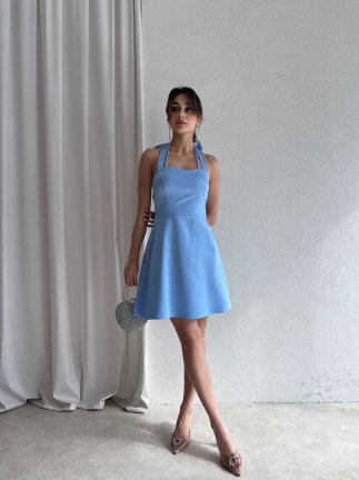 TEGAN Mini Elbise 3732 - Bebe Mavisi - 3