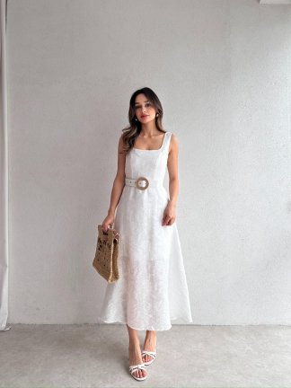TERA Midi Elbise 5225 - Beyaz - 3