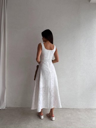 TERA Midi Elbise 5225 - Beyaz - 4