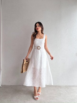 TERA Midi Elbise 5225 - Beyaz - 2