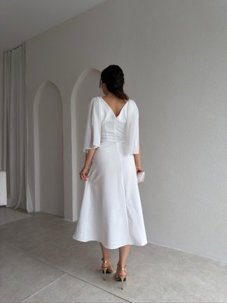 TERİER Midi Elbise 2222 - Beyaz - 3