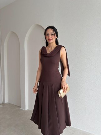 TERİER Midi Elbise 2222 - Acı Kahve - 2