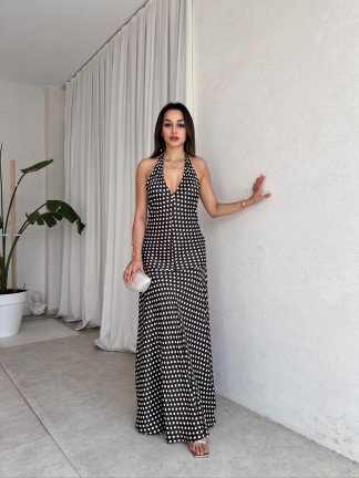 THANOS Maxi Elbise 8527 - Acı Kahve - 2