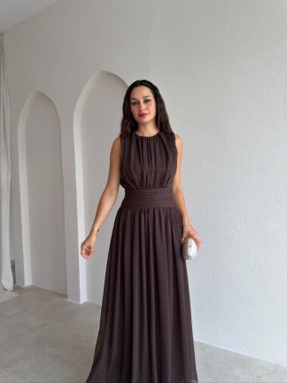 TİAGO Maxi Elbise 3706 - Acı Kahve - 2