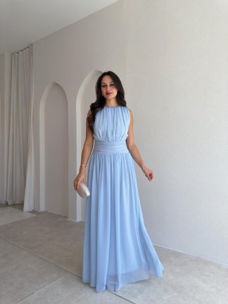 TİAGO Maxi Elbise 3706 - Bebe Mavisi 