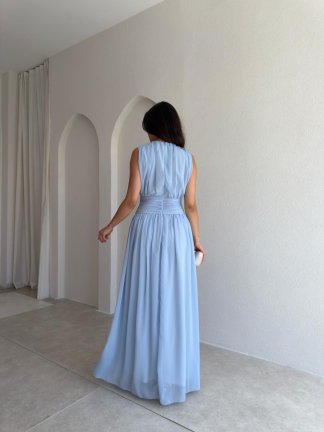 TİAGO Maxi Elbise 3706 - Bebe Mavisi - 3