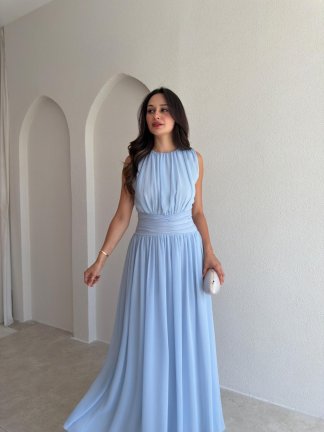 TİAGO Maxi Elbise 3706 - Bebe Mavisi - 2
