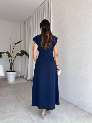 TİFFANY Midi Elbise 8077 - Lacivert - 3