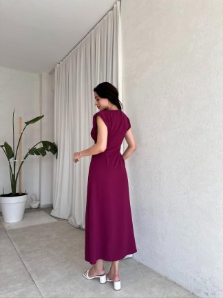 TİFFANY Midi Elbise 8077 - Mürdüm - 3