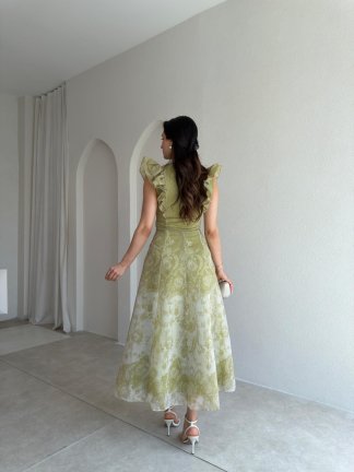 TİLY Midi Elbise 4789 - Yağ Yeşili - 3